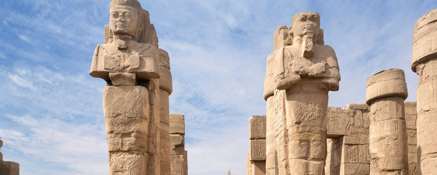 Ancient stone statues in Karnak Temple