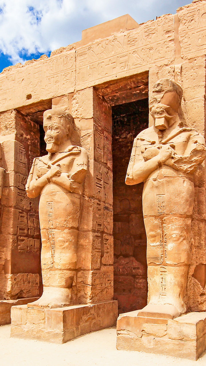 Ancient Egyptian statues in Karnak Temple