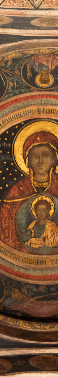 Historic religious fresco with intricate details