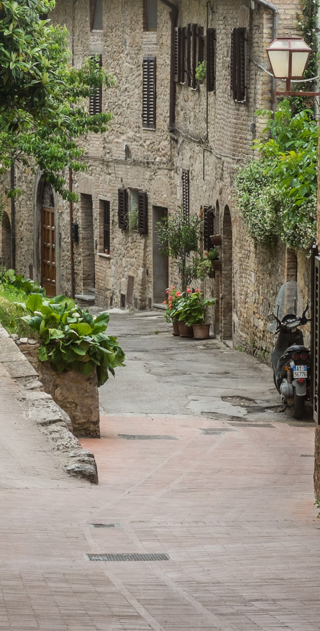 Historic stone alley in medieval village