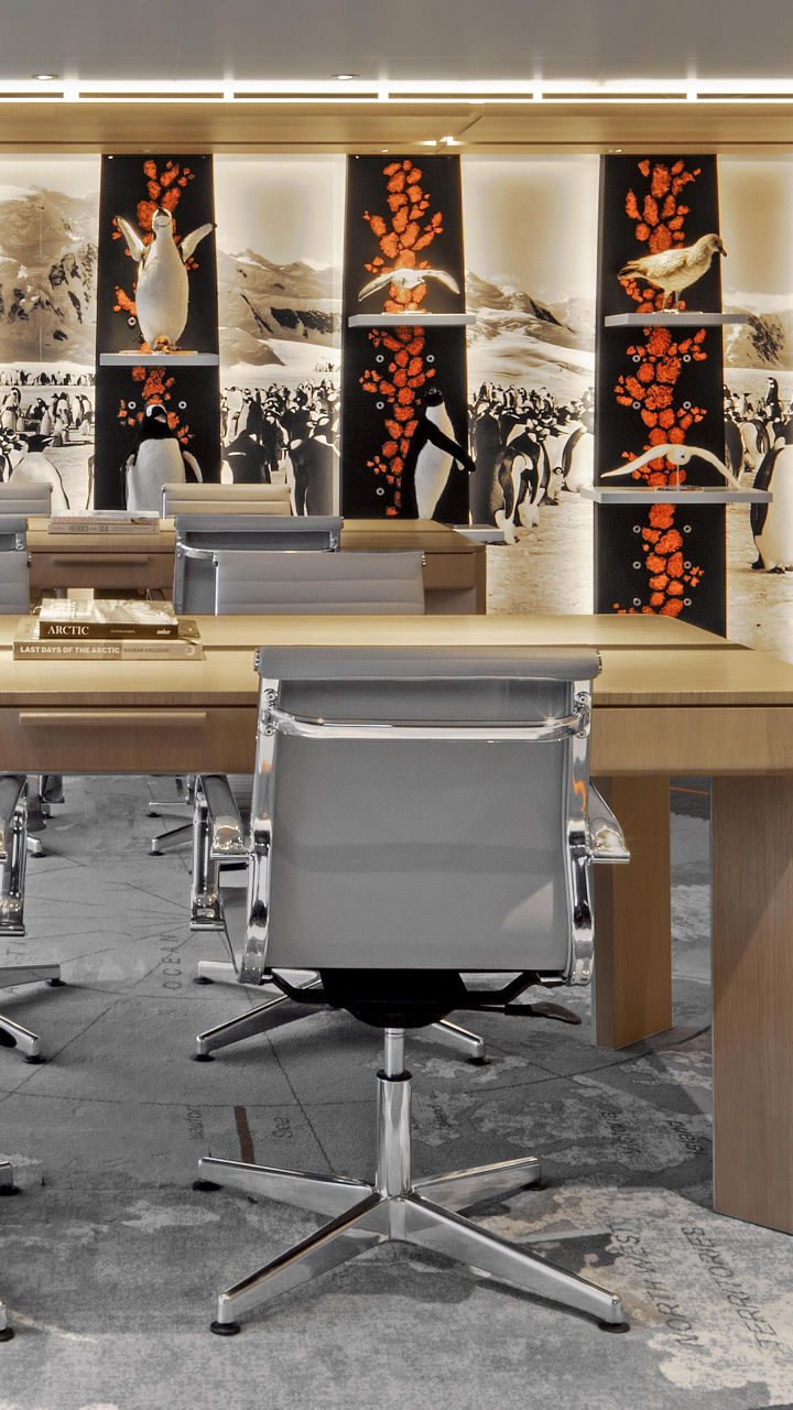 Modern office space with ocean view