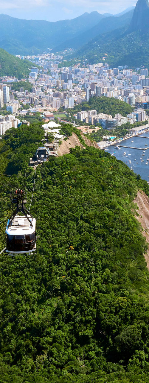 Cable car over Rio de Janeiro landscape