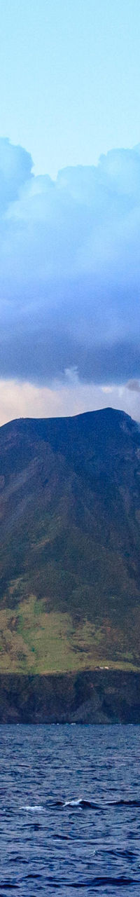 Scenic view of Stromboli volcano at sunset