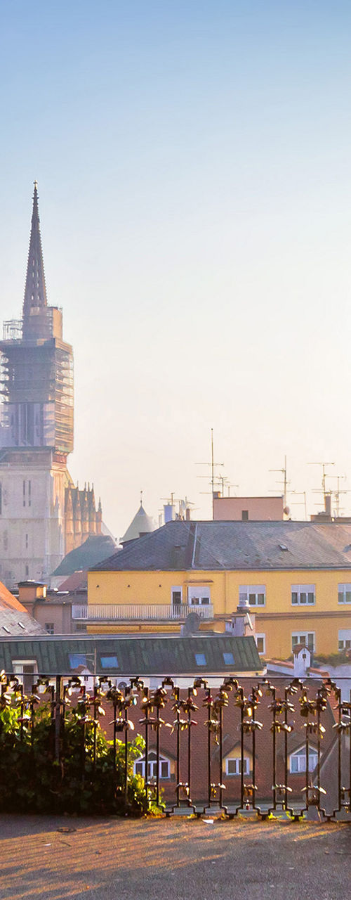 Scenic view of Zagreb Cathedral at sunrise