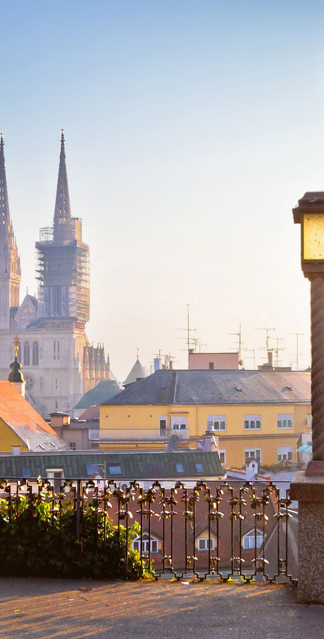 Scenic view of Zagreb Cathedral at sunrise