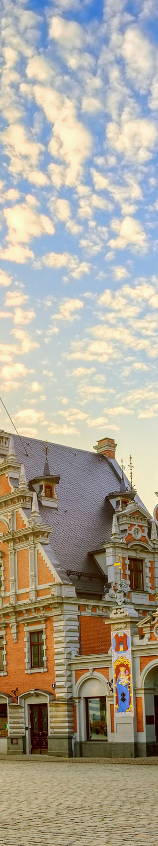Historic Riga square with iconic architecture