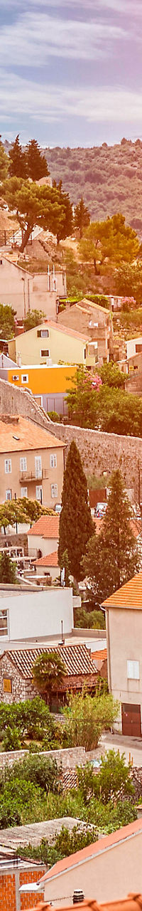 Scenic coastal town with historic fortress
