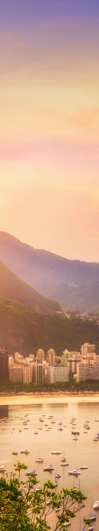 Sunset over Rio de Janeiro cityscape