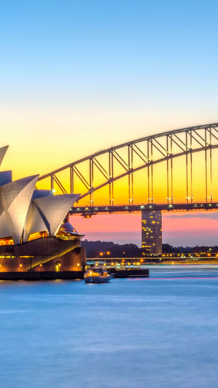 Sydney Opera House and Harbour Bridge at Sunset
