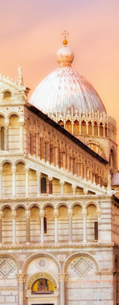 Leaning Tower of Pisa at sunset