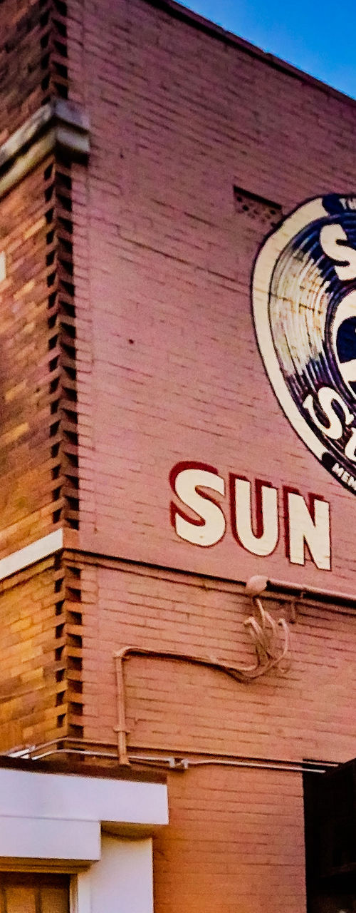 Historic Sun Studio building at sunset