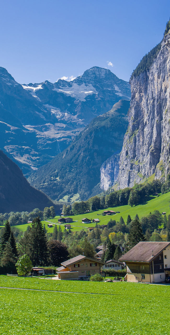Scenic Alpine Valley with Mountain Views