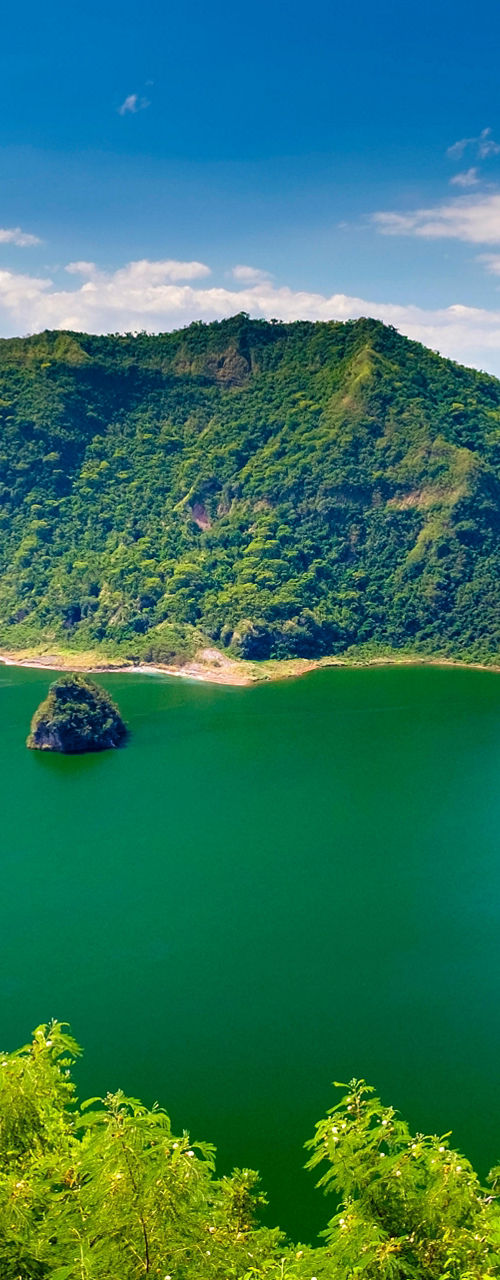 Scenic view of Taal Volcano crater lake