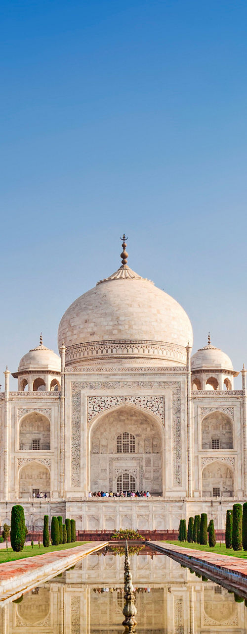 Taj Mahal under clear blue sky