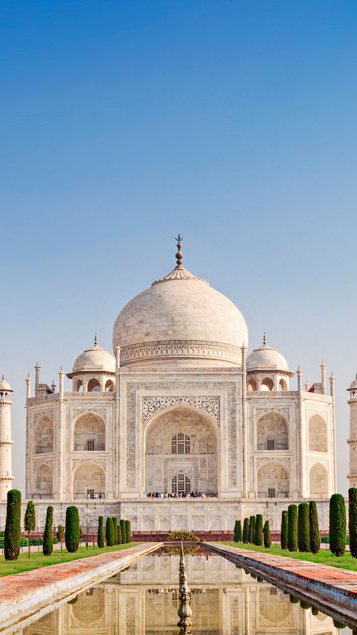 Taj Mahal under clear blue sky