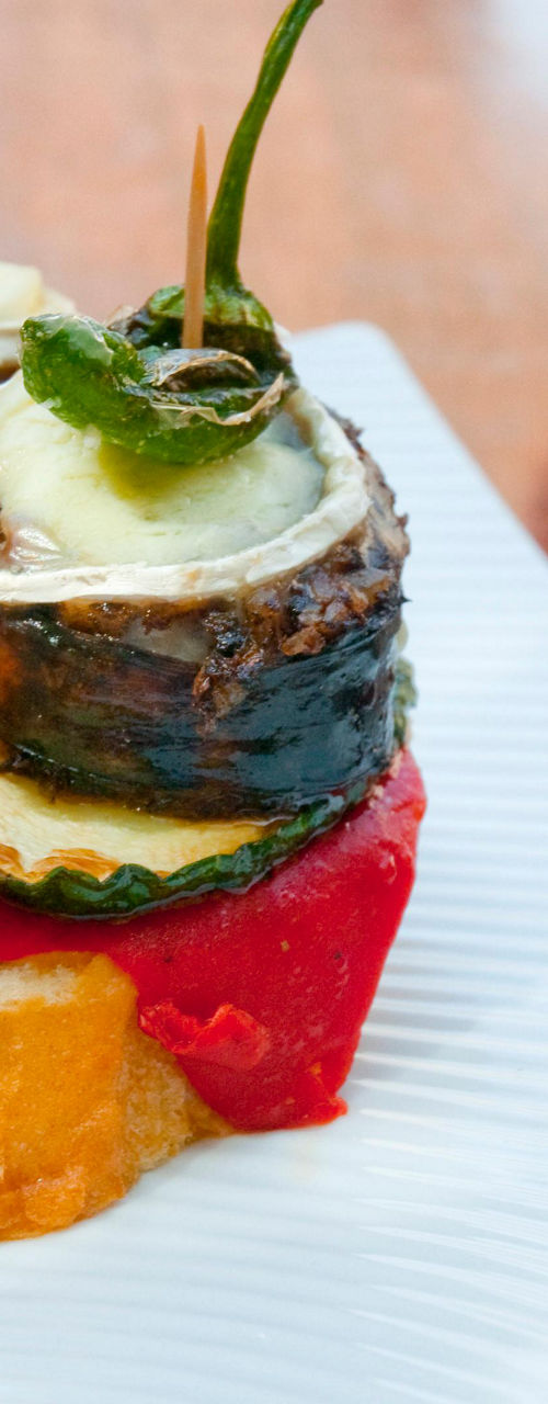 Gourmet tapas with refreshing drinks outdoors