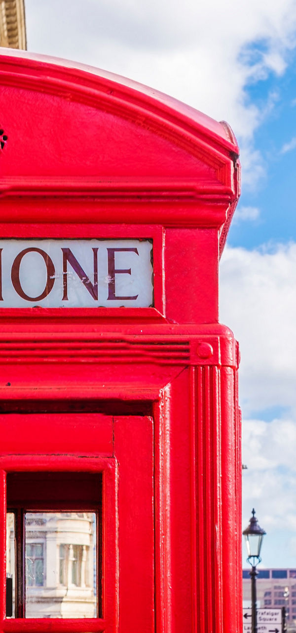 Iconic red telephone booth near Big Ben