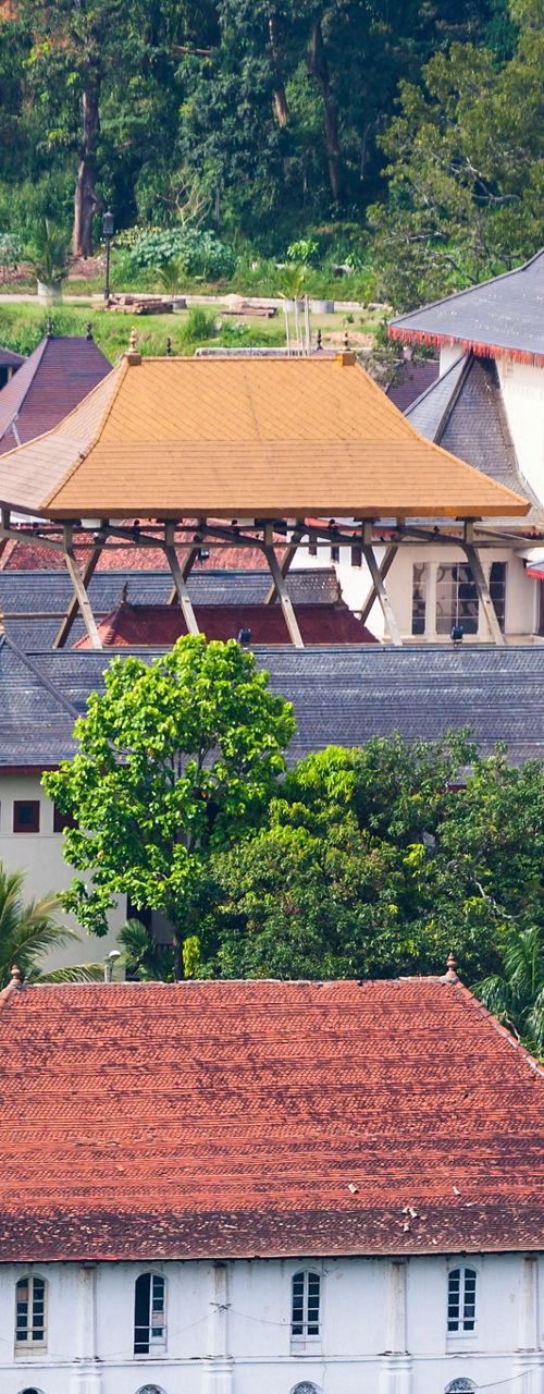 Scenic view of traditional lakeside architecture