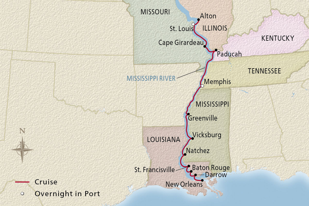 The Big Easy to the Gateway City – route map
