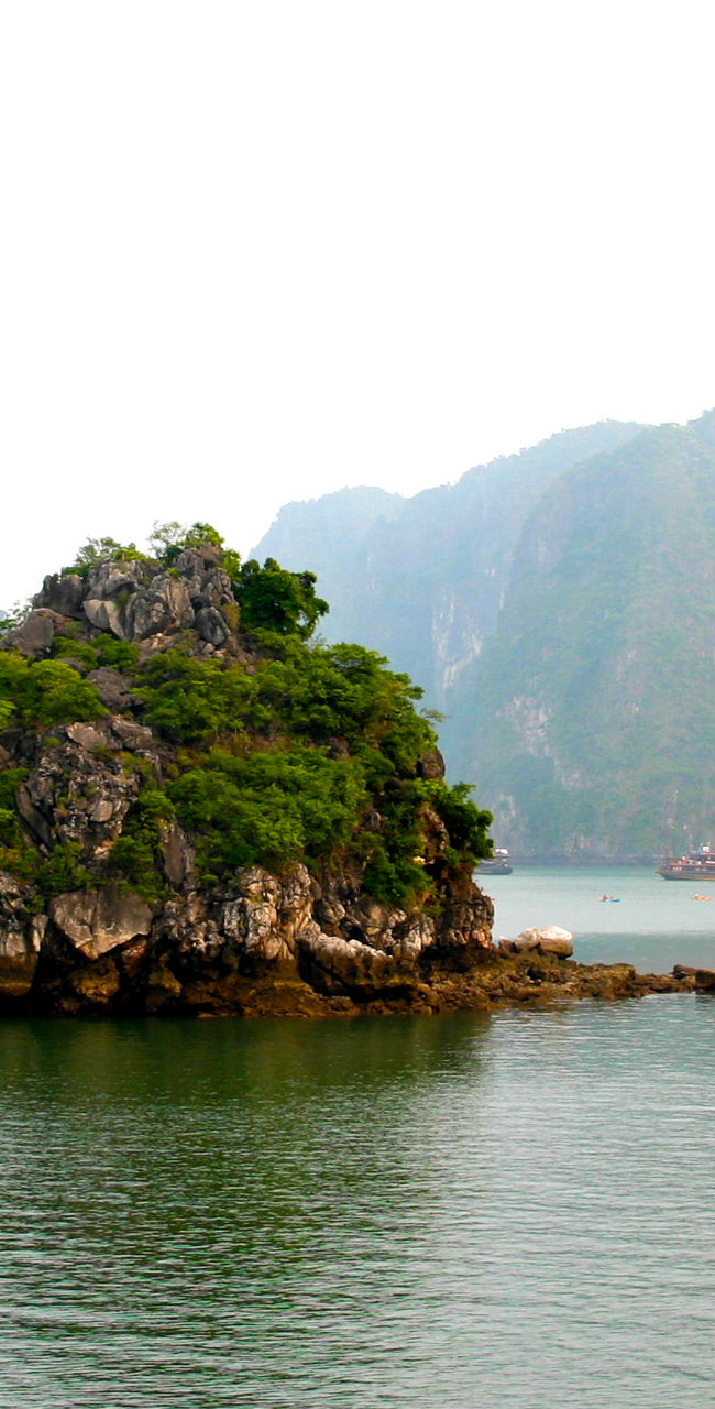 Scenic limestone islands in tranquil bay
