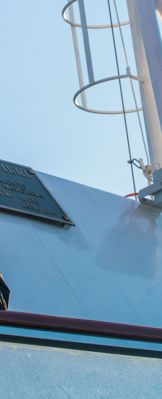 Norwegian flag on a ship deck