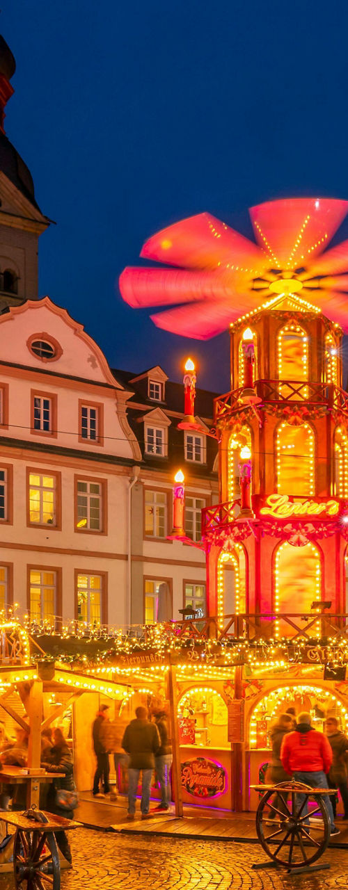 Festive Christmas Market at Night