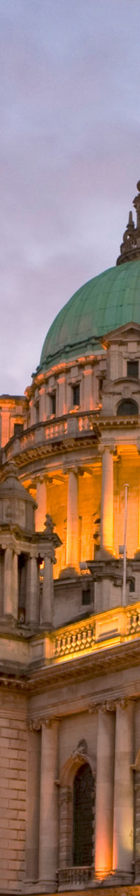 Belfast City Hall with Ferris Wheel at Dusk
