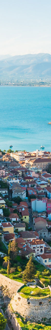 Aerial view of Nafplio coastal town