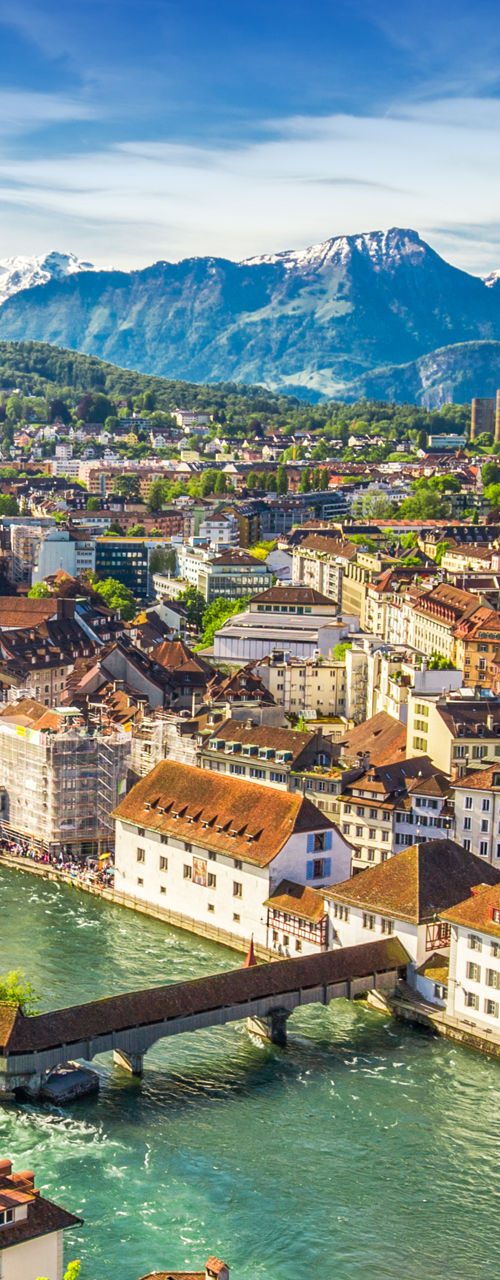 Scenic view of Lucerne with mountains