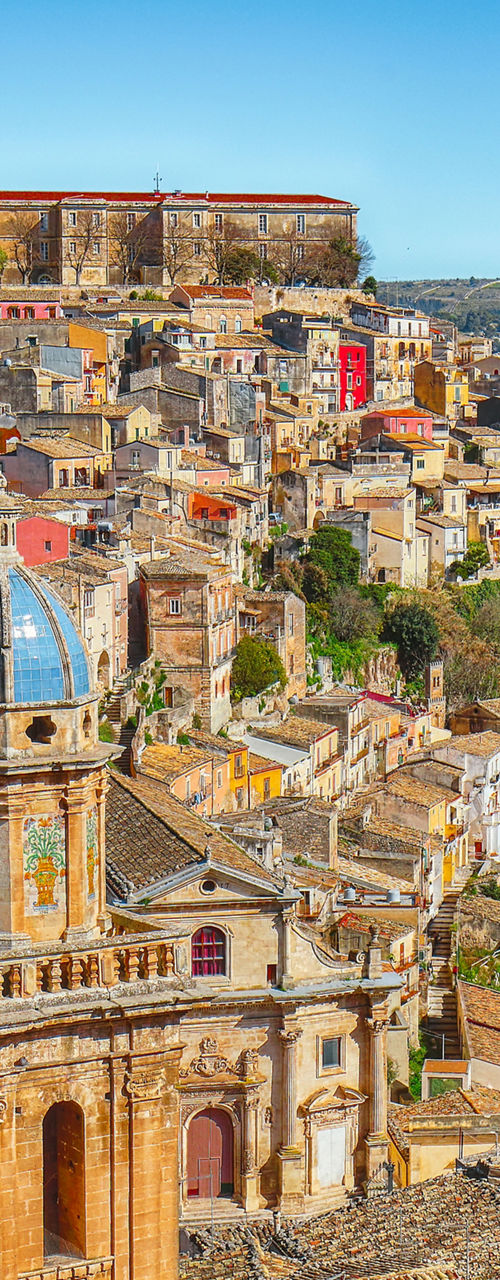 Historic Italian town with scenic landscape