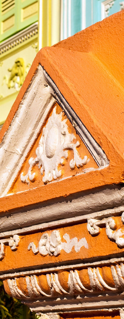 Colorful heritage buildings in urban setting