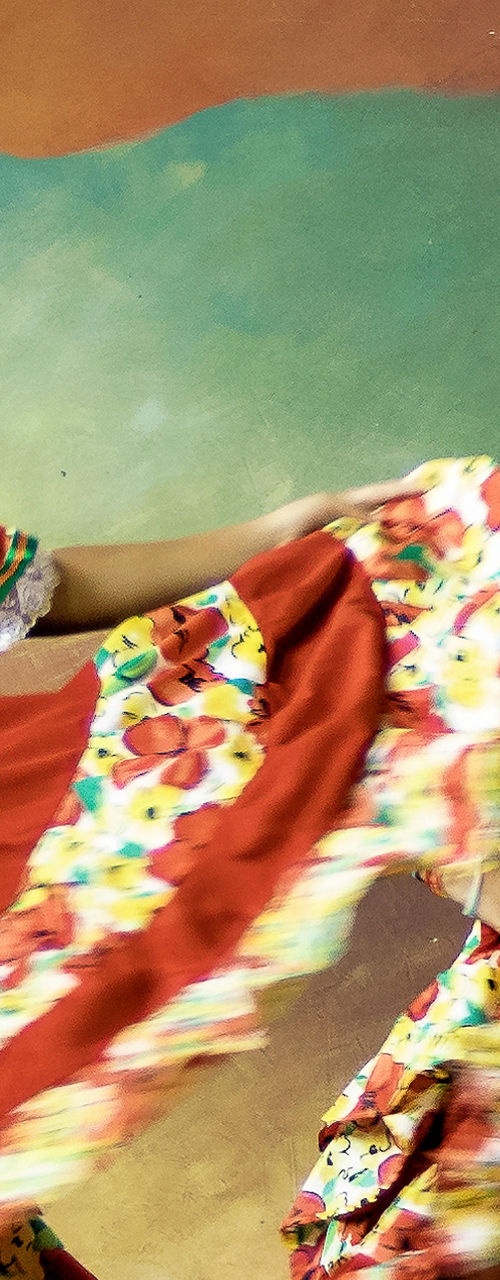 Traditional dancers in vibrant costumes