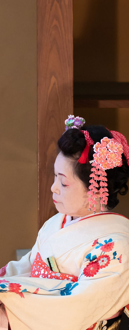 Women in Traditional Japanese Kimono Indoors