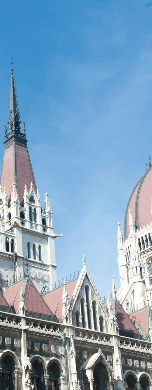 Hungarian Parliament Building under clear skies