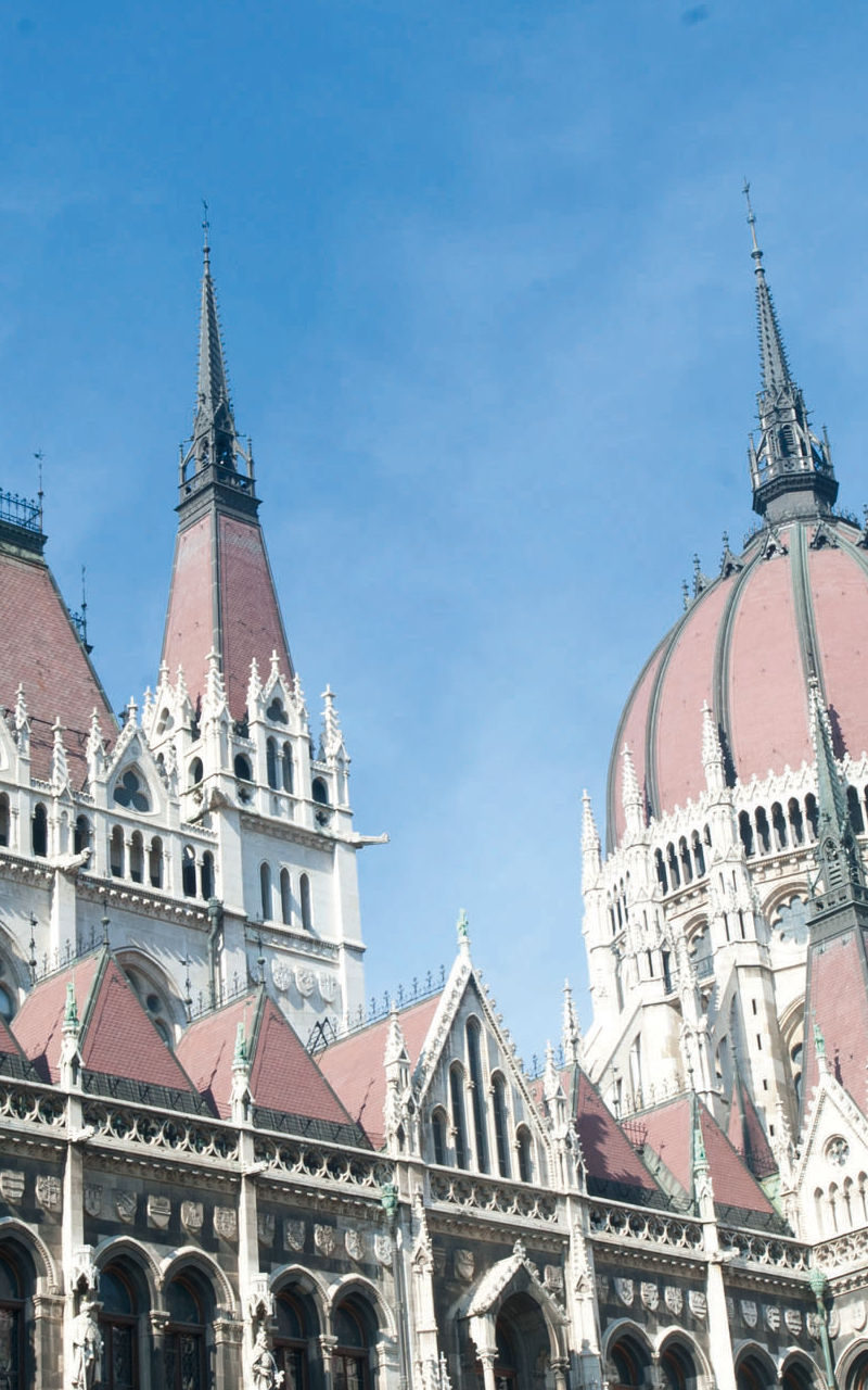 Hungarian Parliament Building under clear skies
