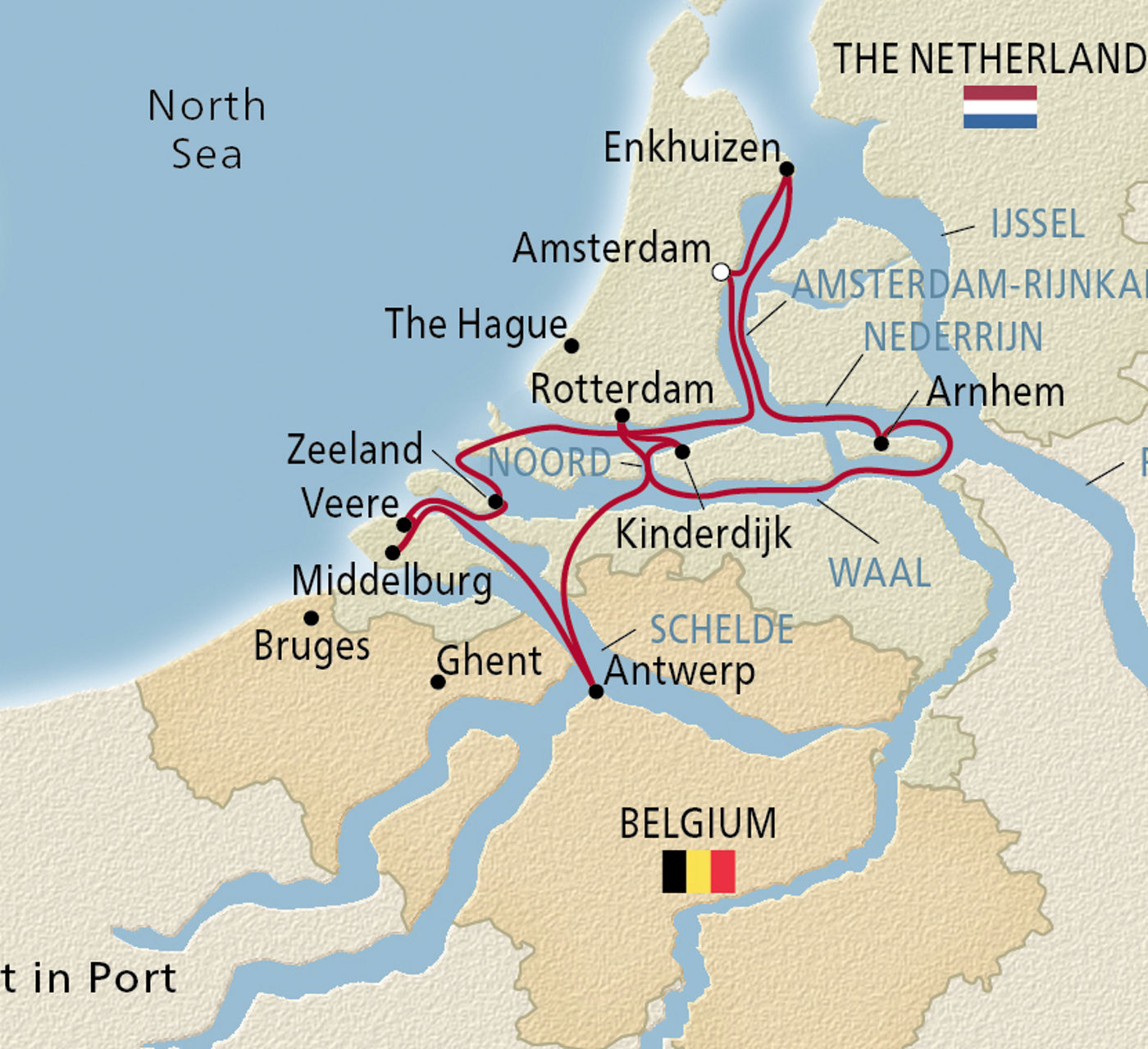 Map of Tulips & Windmills itinerary