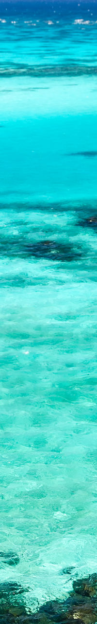 Turquoise ocean with coral reef view