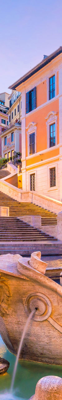 Spanish Steps and Fountain at Sunrise