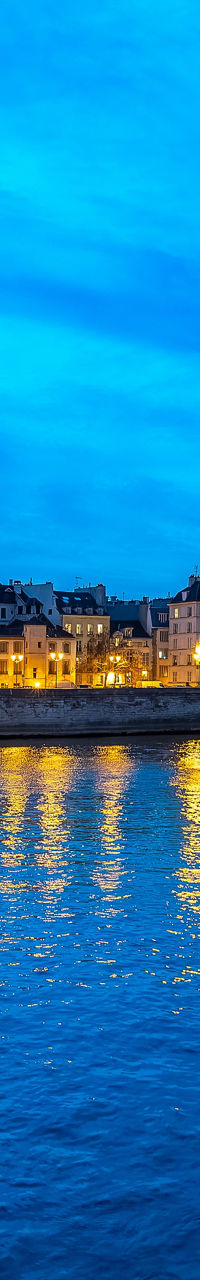 Seine River at dusk with city lights