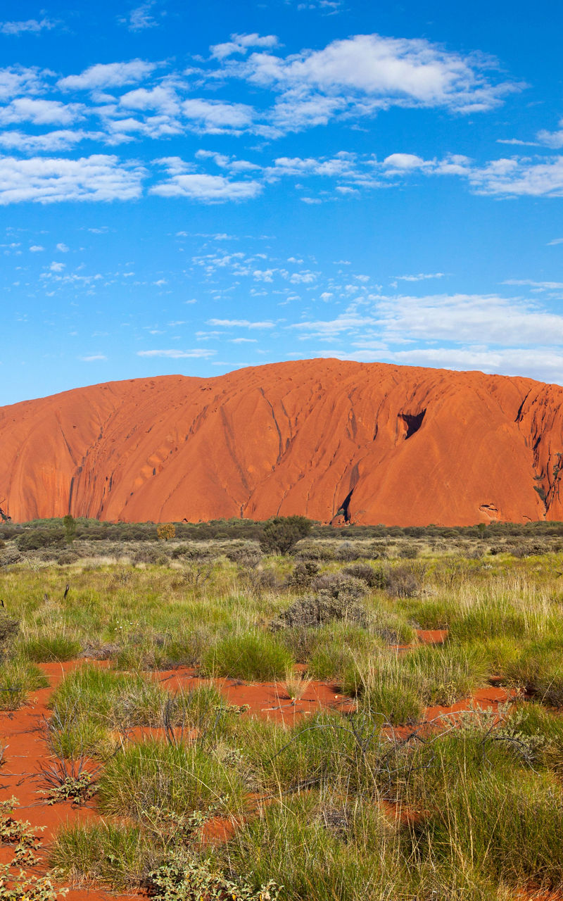 Uluru under clear blue sky in Australia