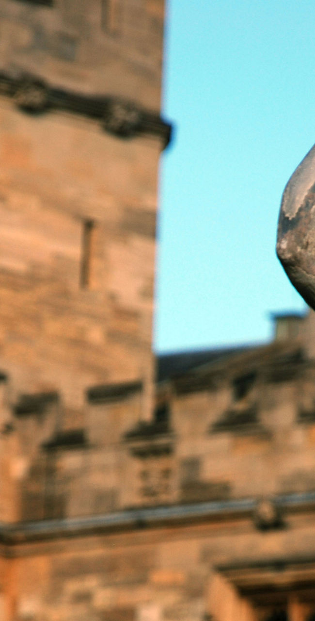 Historic statue of Mercury at castle courtyard