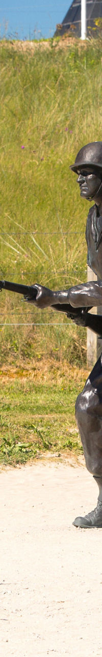 World War II soldier statues at memorial