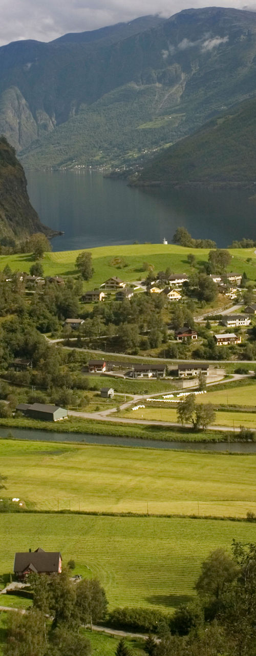 Scenic Valley with Mountains and Lake