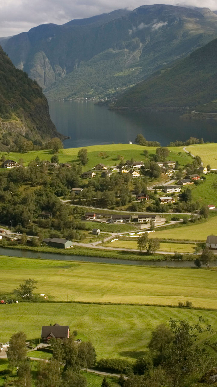 Scenic Valley with Mountains and Lake