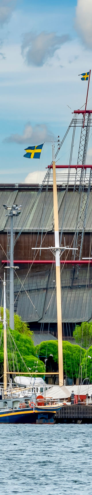 Historic ships docked near Swedish museum