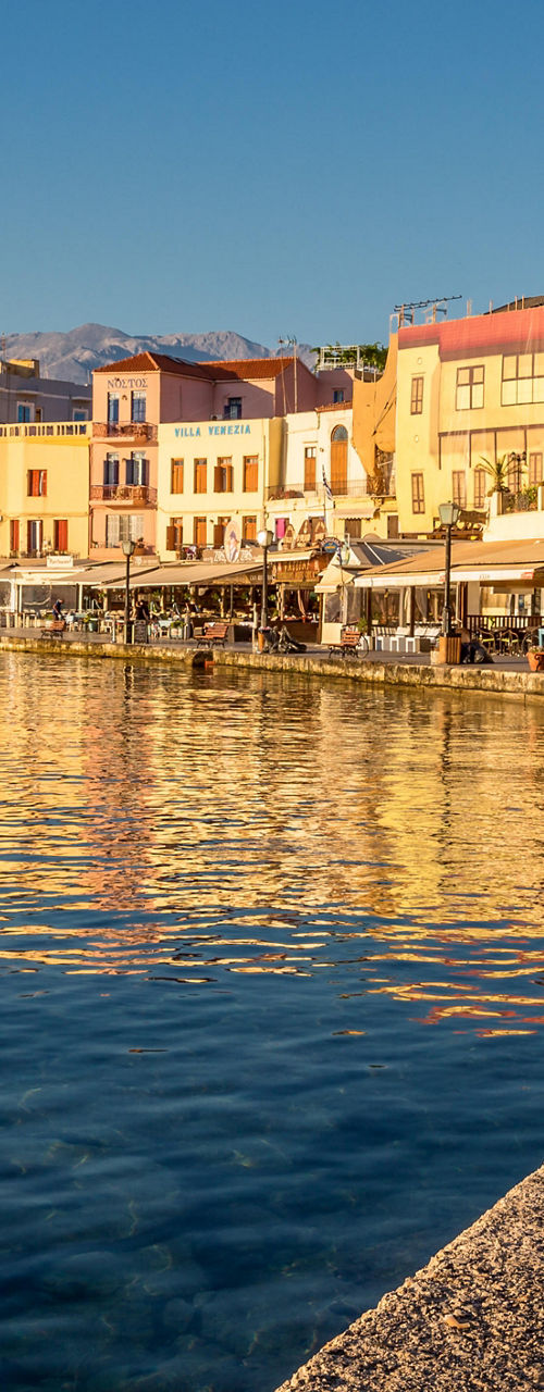 Scenic waterfront with colorful buildings