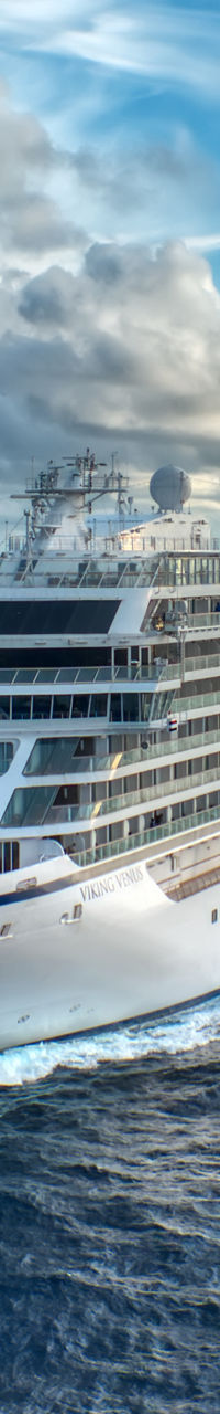 Large cruise ship sailing on open ocean