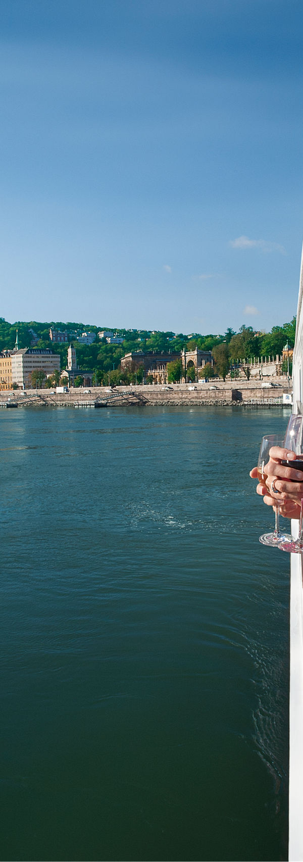 Couple enjoying river view on cruise