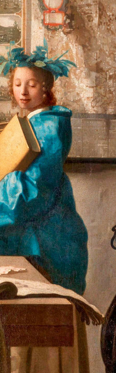Artist painting in a historical studio setting