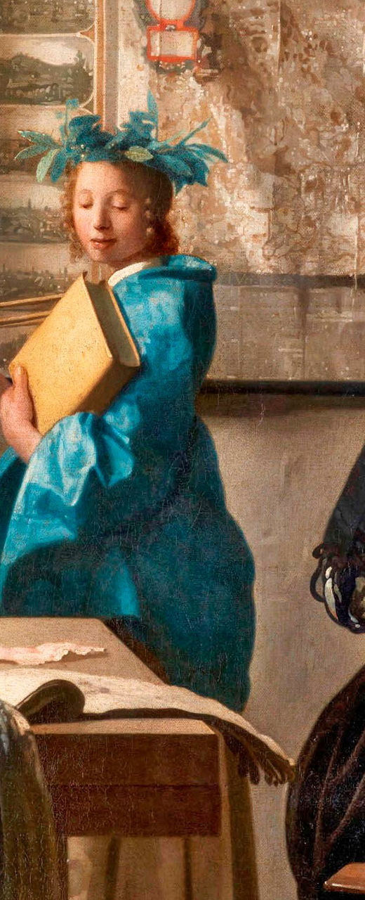 Artist painting in a historical studio setting
